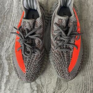 Yeezy Gray and Orange Sneakers